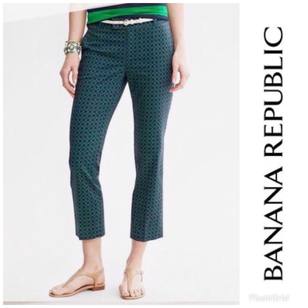 Teal BANANA REPUBLIC ankle crop pants hampton fit